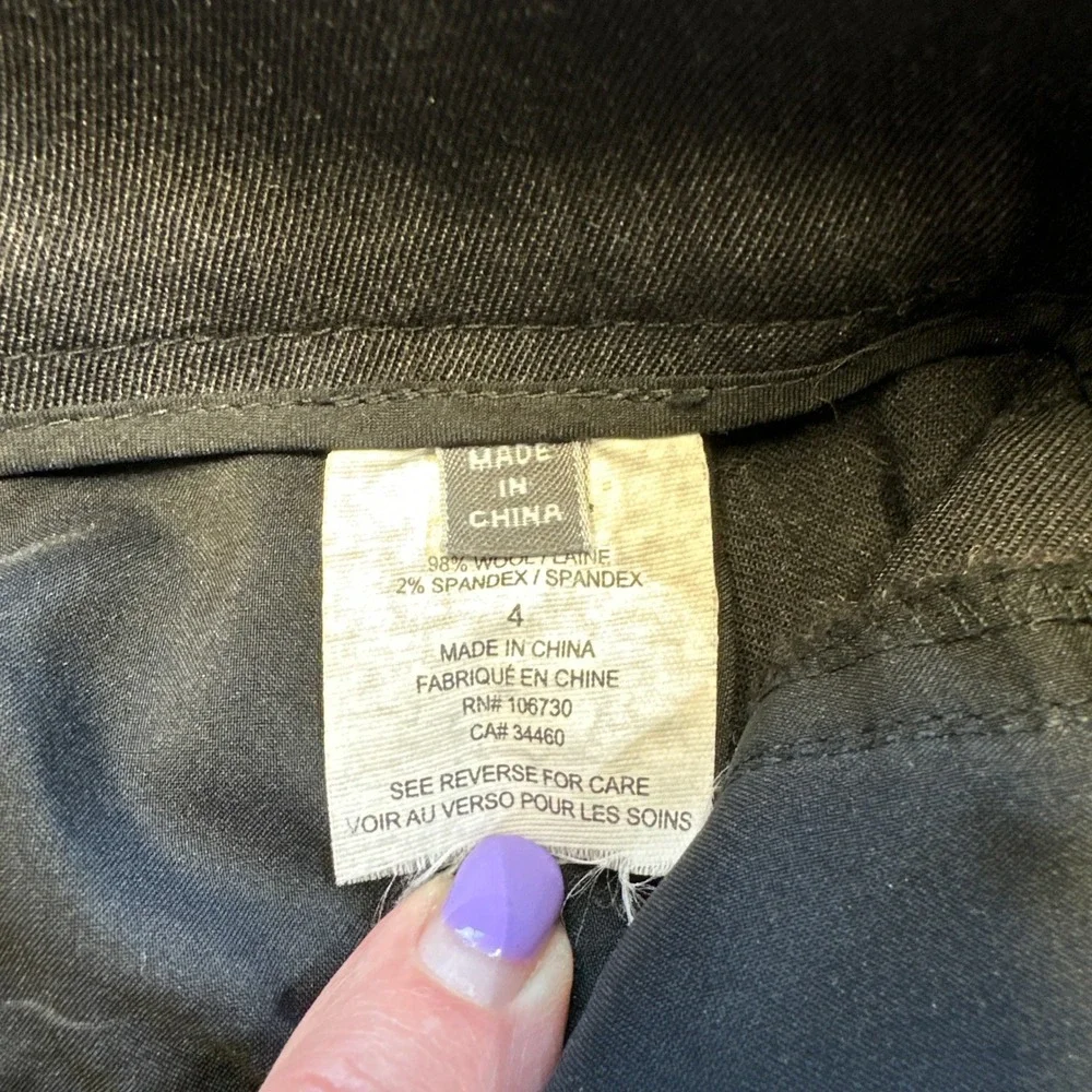 Vince Wool Blend Pants Womens Size 4 Black Career Business Casual Trousers‎